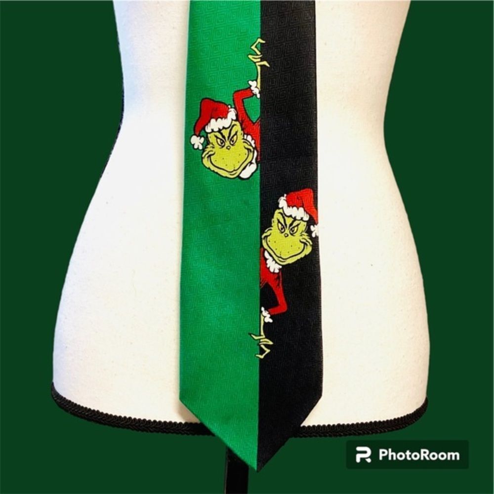 Dr. Seuss the Grinch Silk Tie‎ Green Black - Picture 7 of 8